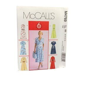 McCalls M4769 Misses Shirtwaist Dress Sewing Pattern Size 8-14 uncut